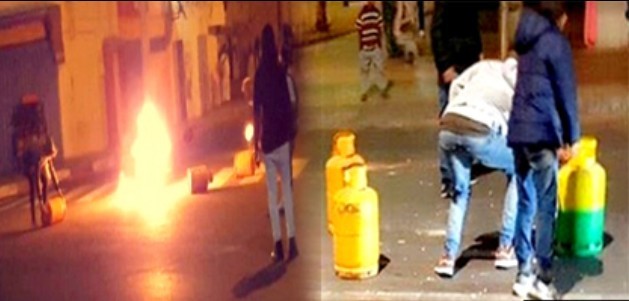 بالفيديو..تفجير قنينات غاز في مواجهات بين الأمن ومحتجين بالداخلة