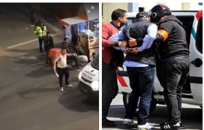 اعتقال الشخصين اللذين أشهرا السيوف في وجه الشرطة (فيديو)