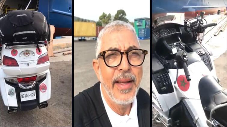 شاهد.. مراكشي يصل فلسطين بعد قطع آلاف الأميال على دراجته النارية