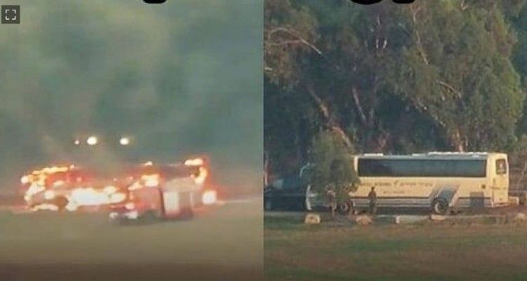لحظة استهداف حافلة الجنود الإسرائيليين في قطاع غزة