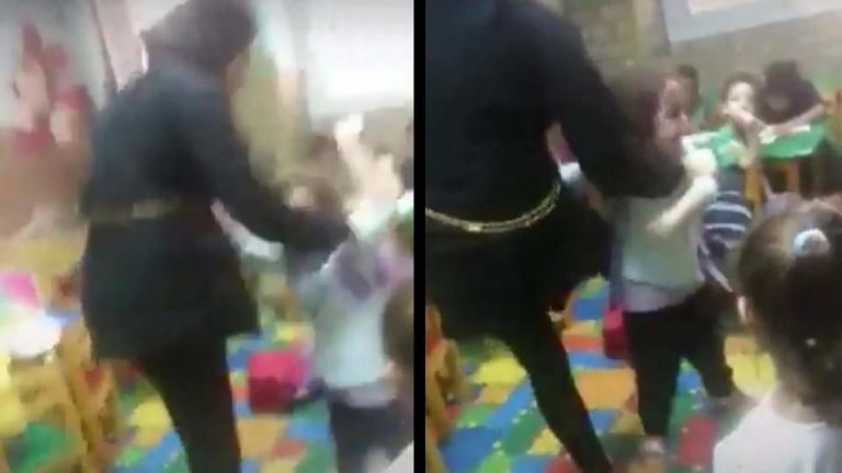 فيديو صادم .. تعذيب طفلة في حضانة