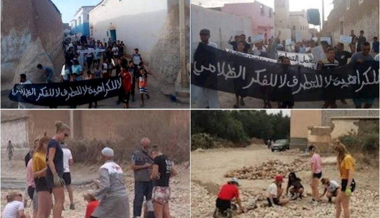 بعد الضجة…مغاربة يحتجون في المنطقة التي احتضنت المتطوعات البلجيكيات