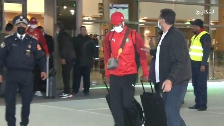 لحظة وصول المنتخب للمغرب