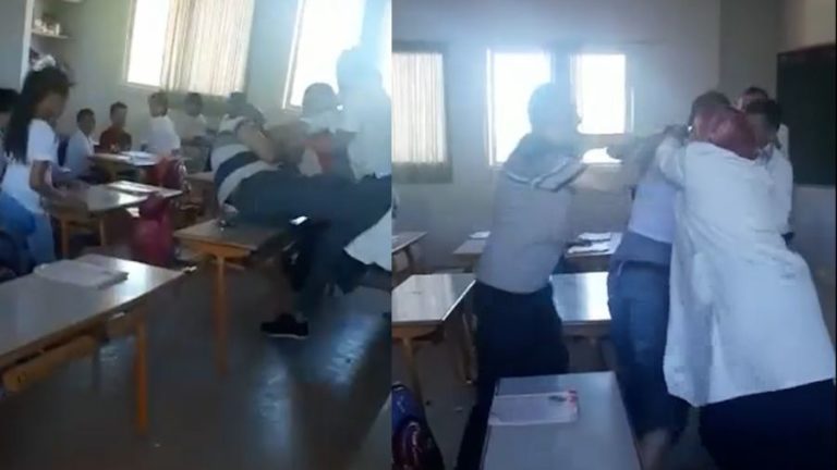 بالفيديو.. مُواجهة بالأيدي بين شخصين أمام تلاميذ داخل القسم تهـزُّ الوسط التربوي