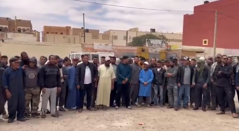 “ميكانيكيو” العيون يغلقون محلاتهم ردا على ولد الرشيد (صور)
