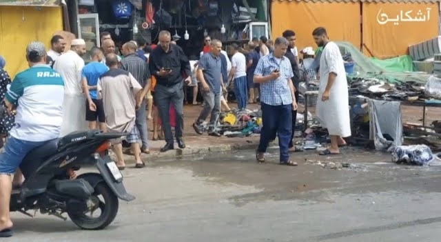 حريق داخل محل للأواني بكازا