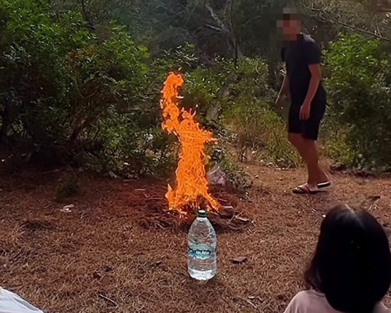 مؤثران يشعلان النار في غابة مديونة من أجل تصوير فيديو