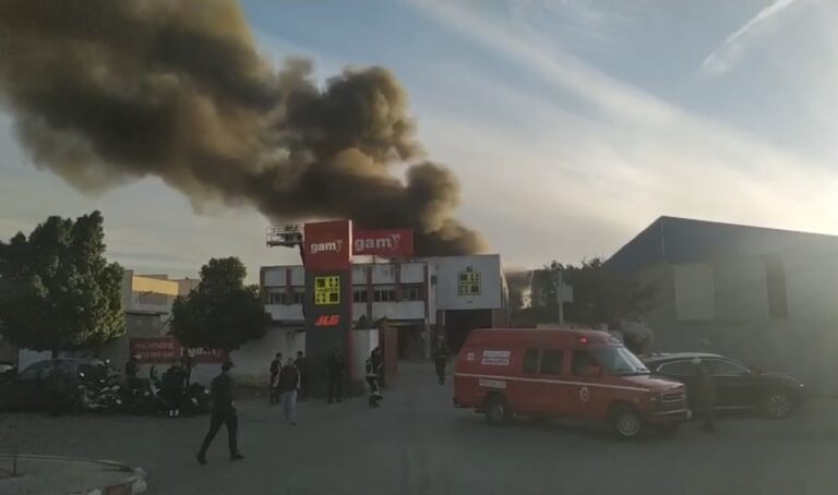 حريق مهول بمصنع للخشب يستنفر سلطات طنجة (فيديو)